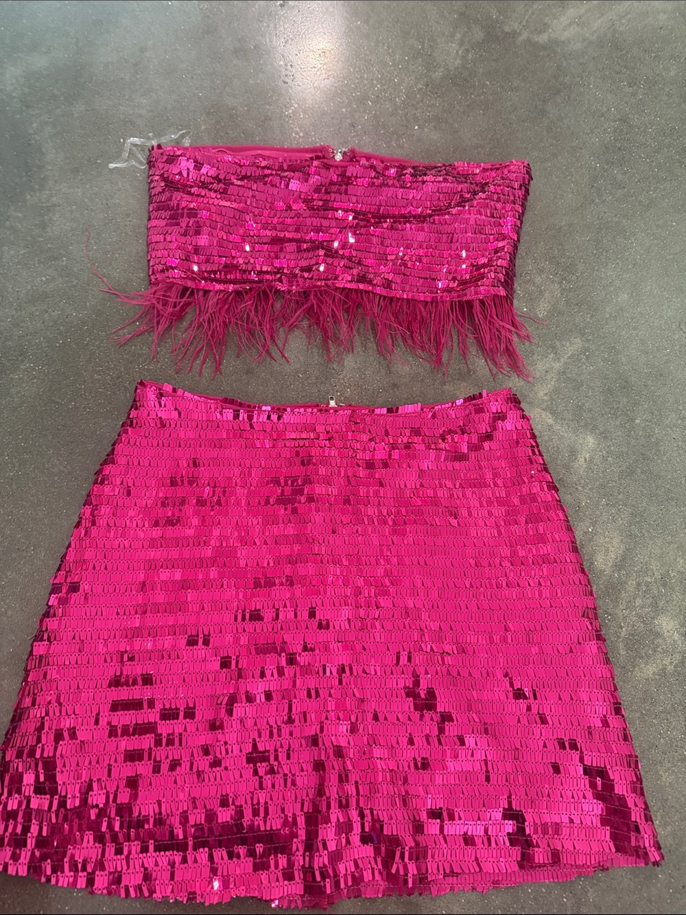 Fuchsia Sequin Mini Skirt - Women's Party Skirt